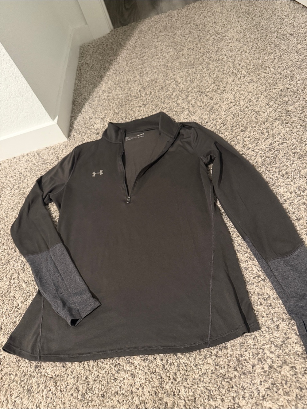 Under Armour Black Quarter-Zip Performance Pullover with Gray Cuffs